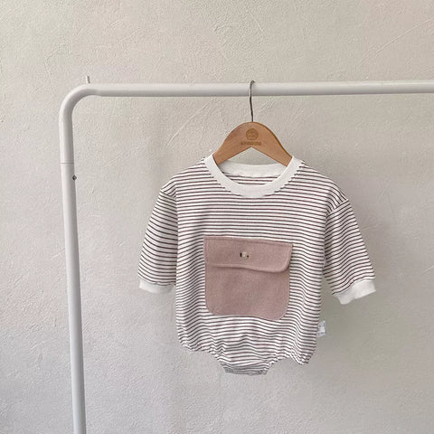 Baby Boy Large Pocket Stripe Bodysuit