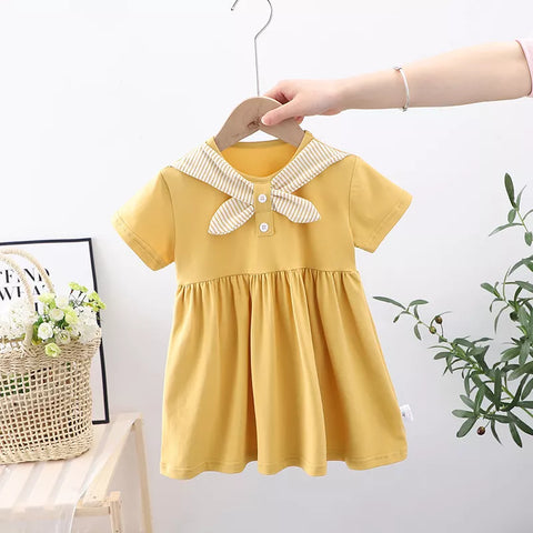 Girls Faux Stripe Scarf Comfy Dress