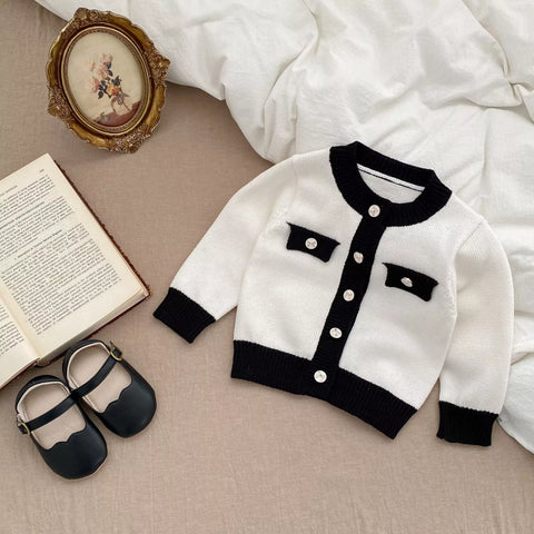 2 Pc Baby Girl Colorblock Chic Cardigan & Bodysuit Set