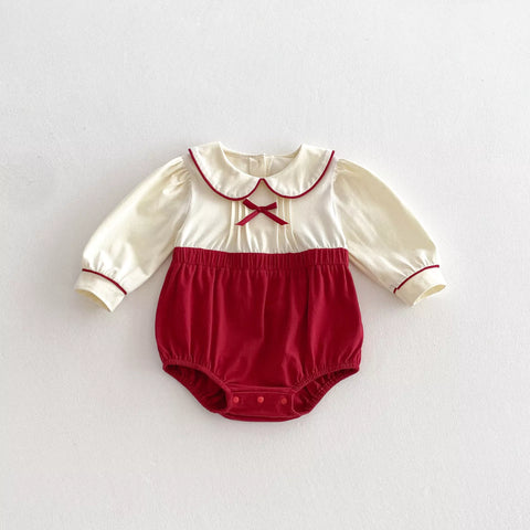 Baby Girl Peter Pan Piping Detail Bodysuit