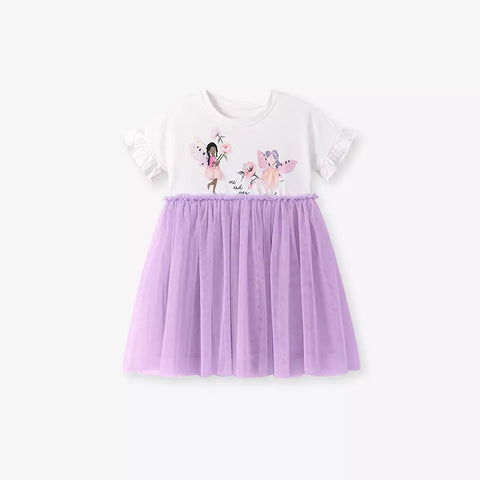 Girls Mesh Ballerina T-shirt Dress