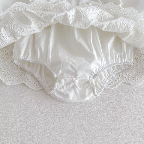 Baby Girl Long Sleeve Eyelet Bow Dress
