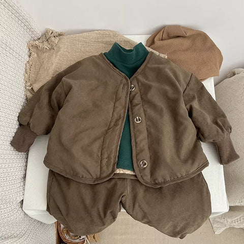 Unisex Boxy Corduroy Sherpa Lined Jacket