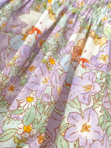 Baby Girl Spring Print Smocked Bow Bodysuit