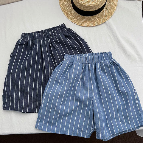 Boys Vertical Stripe Shorts