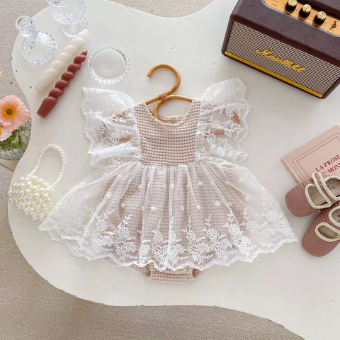 Baby Girl Sheer Lace Ruffle Dress