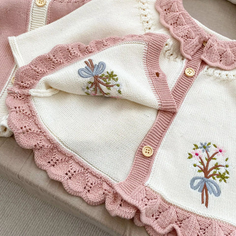 Baby Girl Darling Bouquet Knit Sweater