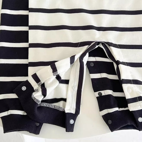 Baby Boy Stripe Bear Logo Polo Romper