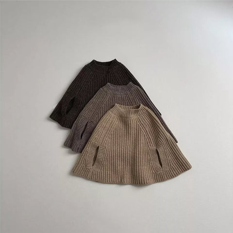 Baby Girl Knitted Cape Shawl