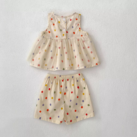 Baby Girls Polka Dot Bodysuit Shorts Set
