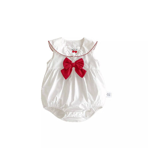 Baby Girl Strawberry Sailor Style Bodysuit