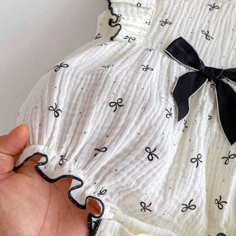 2 Pc Baby Girl Ribbon Bow Bodysuit w/ Headband