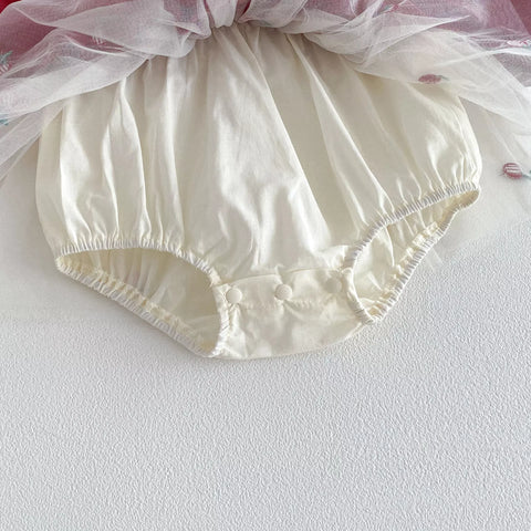 Baby Girl Cherry Long Sleeve Bodysuit Dress