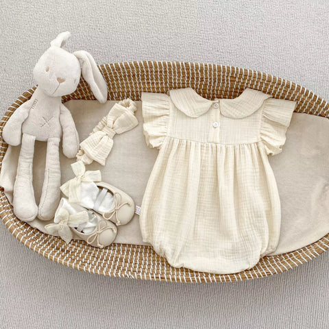 2 Pc Baby Girls Cherry Bib Cotton Bodysuit