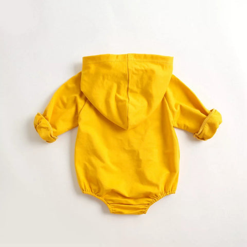 Baby Girl Smile Print Hoodie Bodysuit