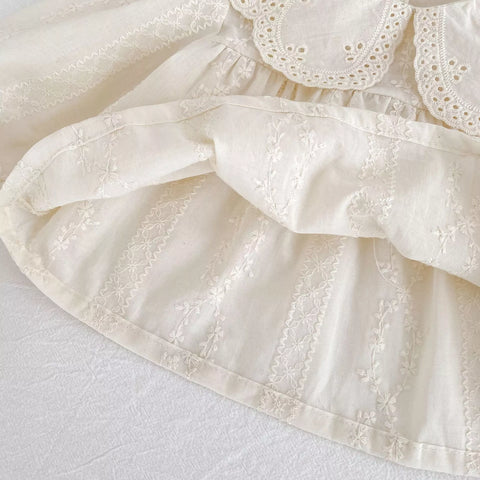 Baby Girl Floral Eyelet Pattern Top & Bloomer Shorts Set
