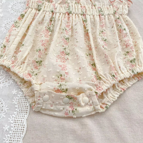 Baby Girl Flower Vine Long Sleeve Shirt & Shorts Set