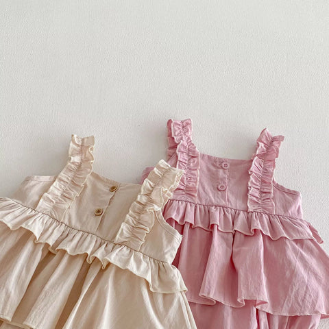 Baby Girl Cotton Ruffle Layered Bodysuit