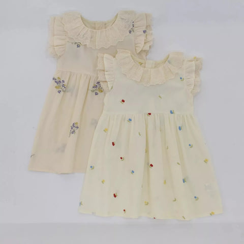 Girls Flower Embroidery Dress