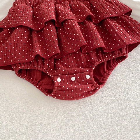 2 in 1 Baby Girl Polka Dot Layered Skirt Dress