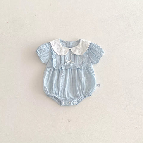 Baby Girl Alice Bib Seersucker Bodysuit