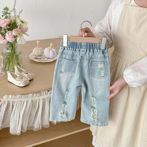 Kids Unisex Ripped Straight Leg Denim Jeans