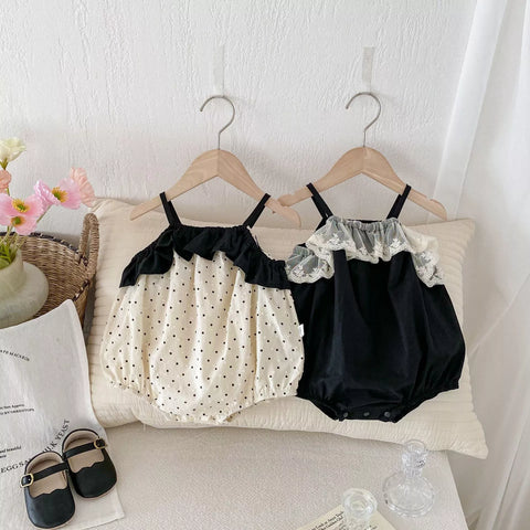 Baby Girl Contrast Ruffle Bubble Bodysuit