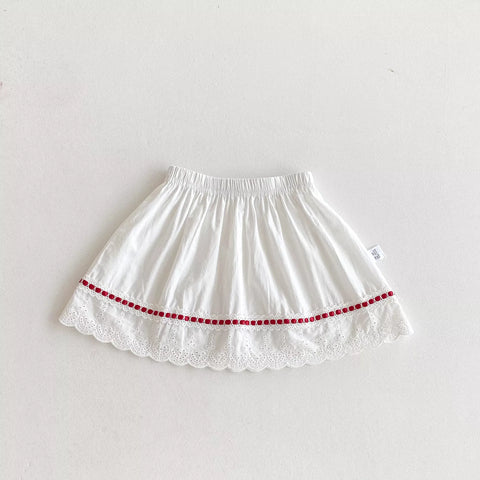 Girls Cherry Tank Top and Cotton Skirt Set