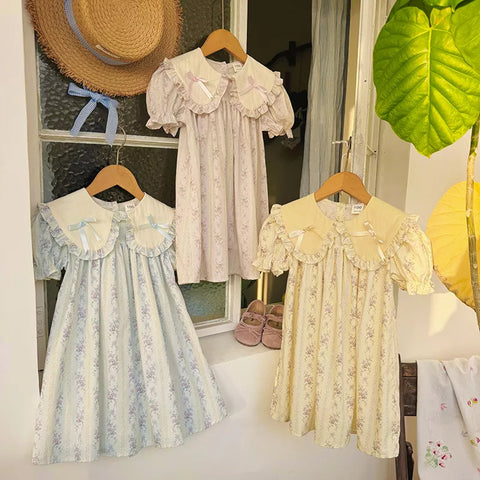 Girls Bow Peter Pan Collar Dress