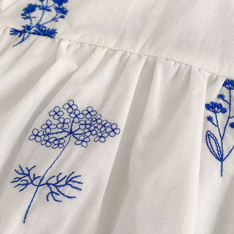 Girls Wild Flowe Embroidered Motif Bodysuit or Dress