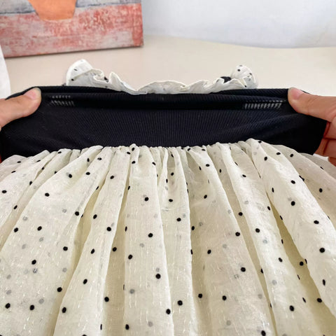 Girls Ruffle Dots Bubble Skirt Dress