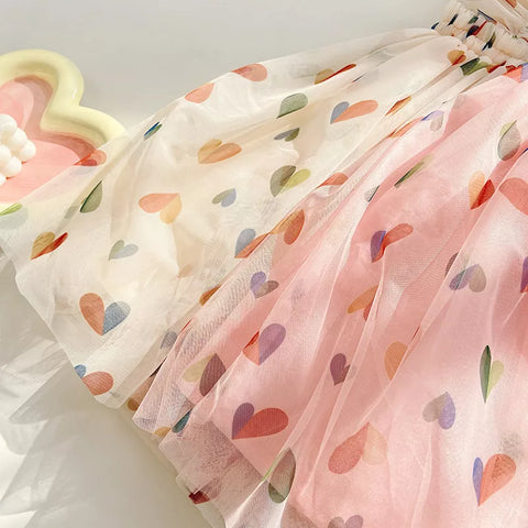 Girls Heart Tulle Dress