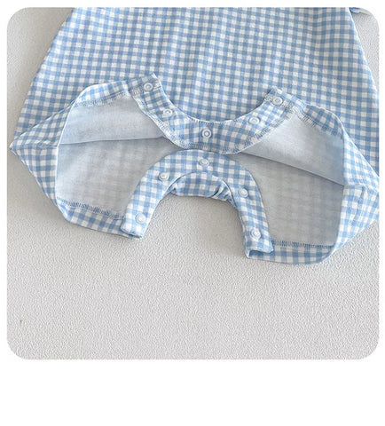 Baby Boy Gingham Polo Romper