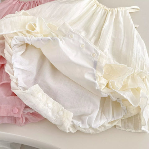 Baby Girl Low Waist Ruffle Bodysuit Halter Dress
