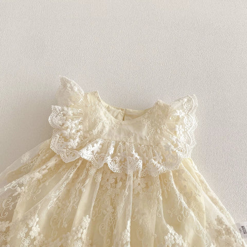 Baby Girl Scallop Lace Bodysuit Dress