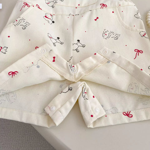 2 pc Unisex Kids French Poodle Tank & Overalls Set