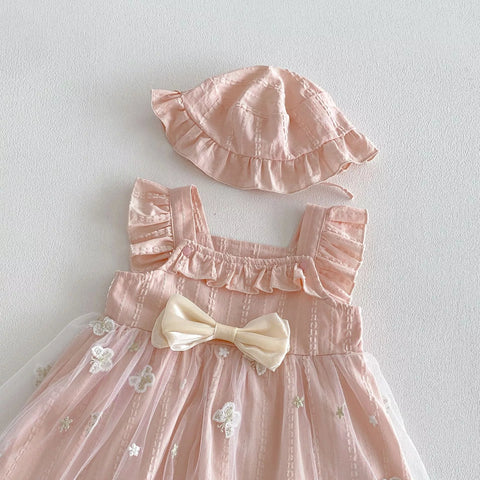 2 Pc Baby Girl 3D Butterfly Mesh Dress w/ Hat