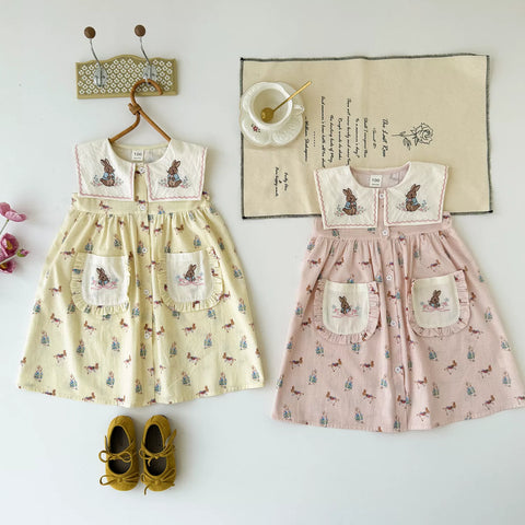 Girls Bunny Vintage Style Dress