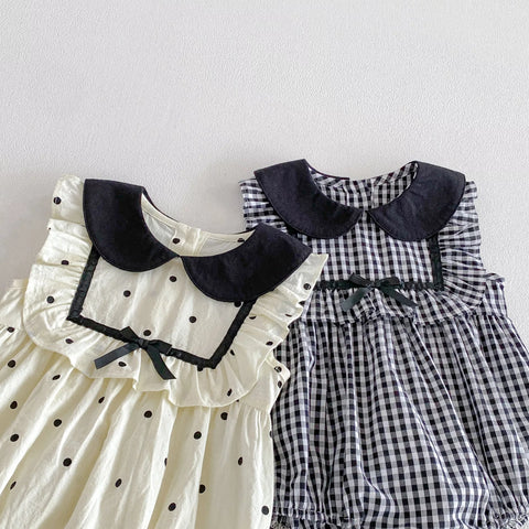 Baby Girl Square Ruffle Bib Bodysuit