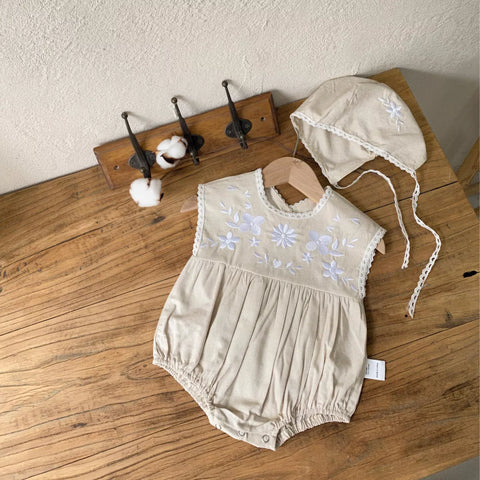 Baby Girl Vintage Embroidered Bodysuit