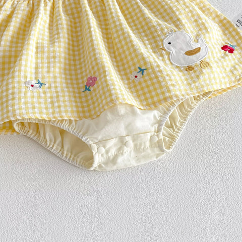Baby Girl Duck Patch Gingham Dress