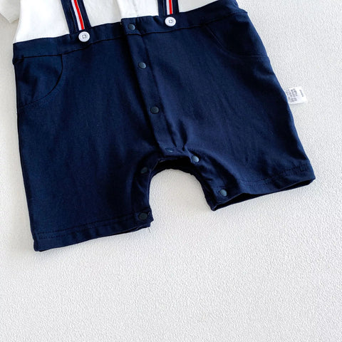 2 in 1  Baby Boy Suspender Overall Romper