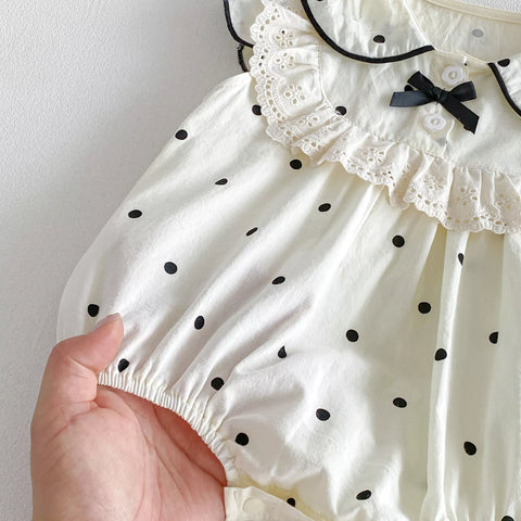 Baby Girl Polka Dot Ruffle Bib Bodysuit