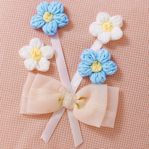 2 Pc Baby Girl Waffle Knit 3D Flower Set
