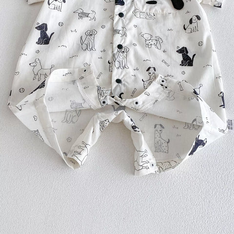 Baby Boy Doggy Print Romper