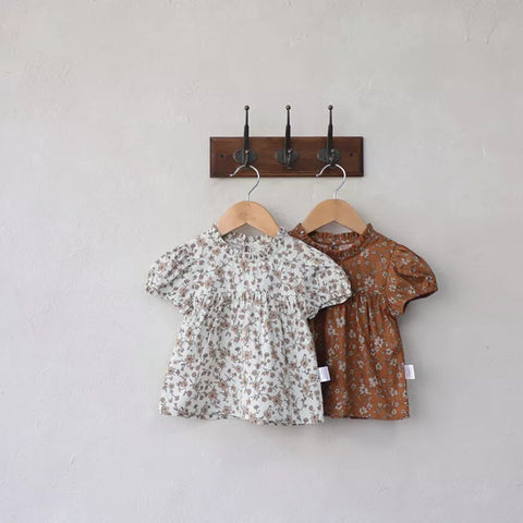 2 Pc Girls Ruffle Neck Top & Bloomers Set