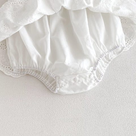 Baby Girls Bow Back Crochet Lace Dress