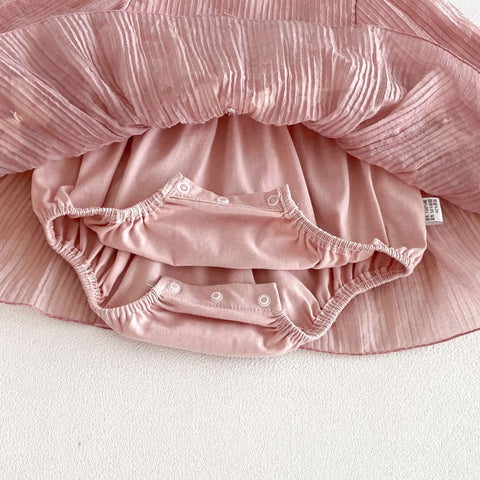 2 Pc Autumn Mini Pleat Bow Dress