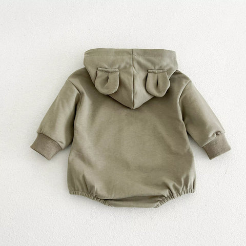 Unisex Baby Bear Ear Hoody Bodysuit