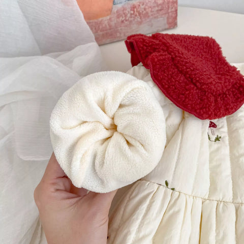 Girl Fleece Lined Padded Mushroom Coat